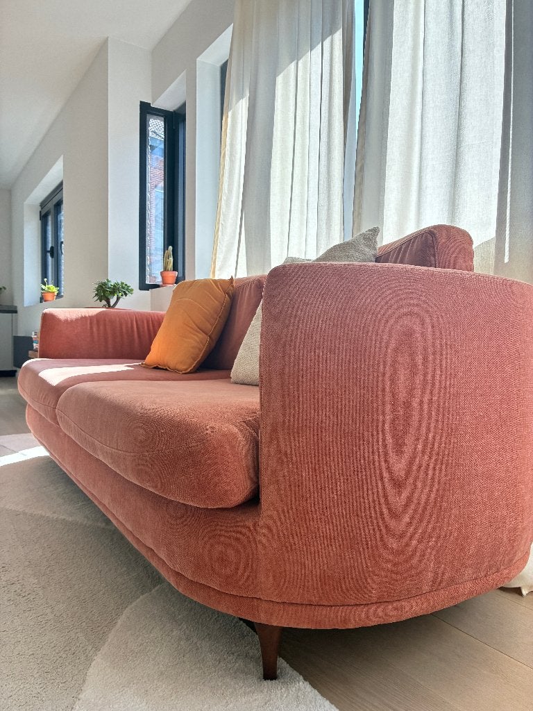 SOFACOMPANY Elinor + matching pouf – Danny Dusty Rose, Huis en Inrichting, Zetels | Zetels en Chaises Longues, Ophalen, Zo goed als nieuw
