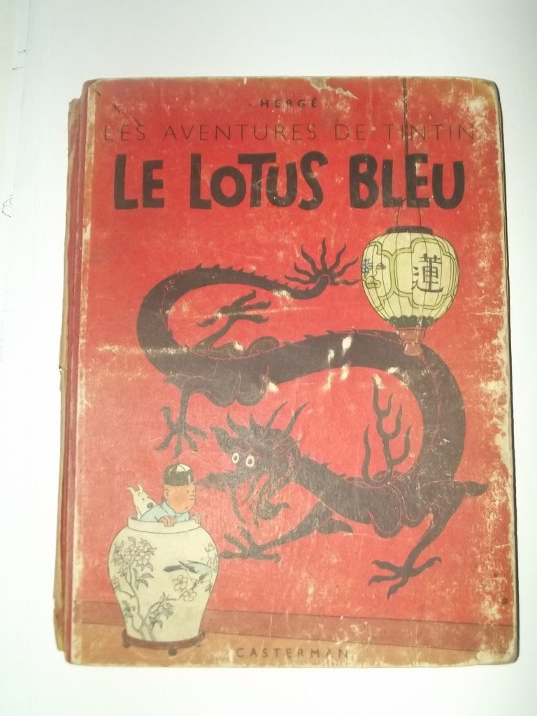 TINTIN : Le Lotus Bleu - B1/1946 EO couleur, Livres, Une BD, Enlèvement ou Envoi, Utilisé, Hergé.