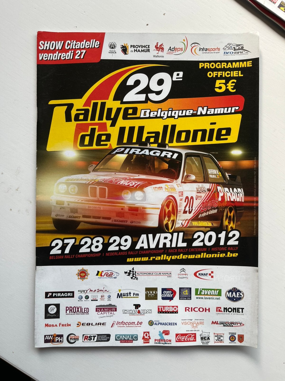 Programme Rallye de Wallonie 2012, Ophalen of Verzenden, Zo goed als nieuw