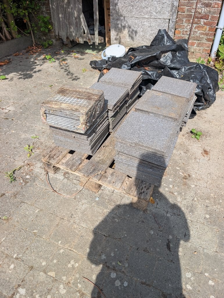 Terrastegels grijs – 20x20 cm, Ophalen, Zo goed als nieuw, 5 tot 10 m², Terrastegels