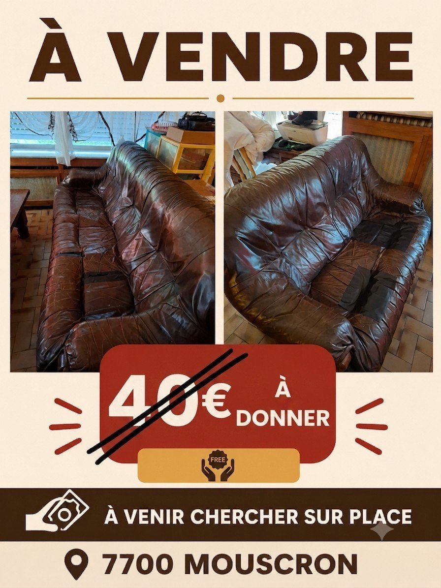 A DONNER 3 et 2 places Canapé, Maison & Meubles, Canapés | Salons, Enlèvement