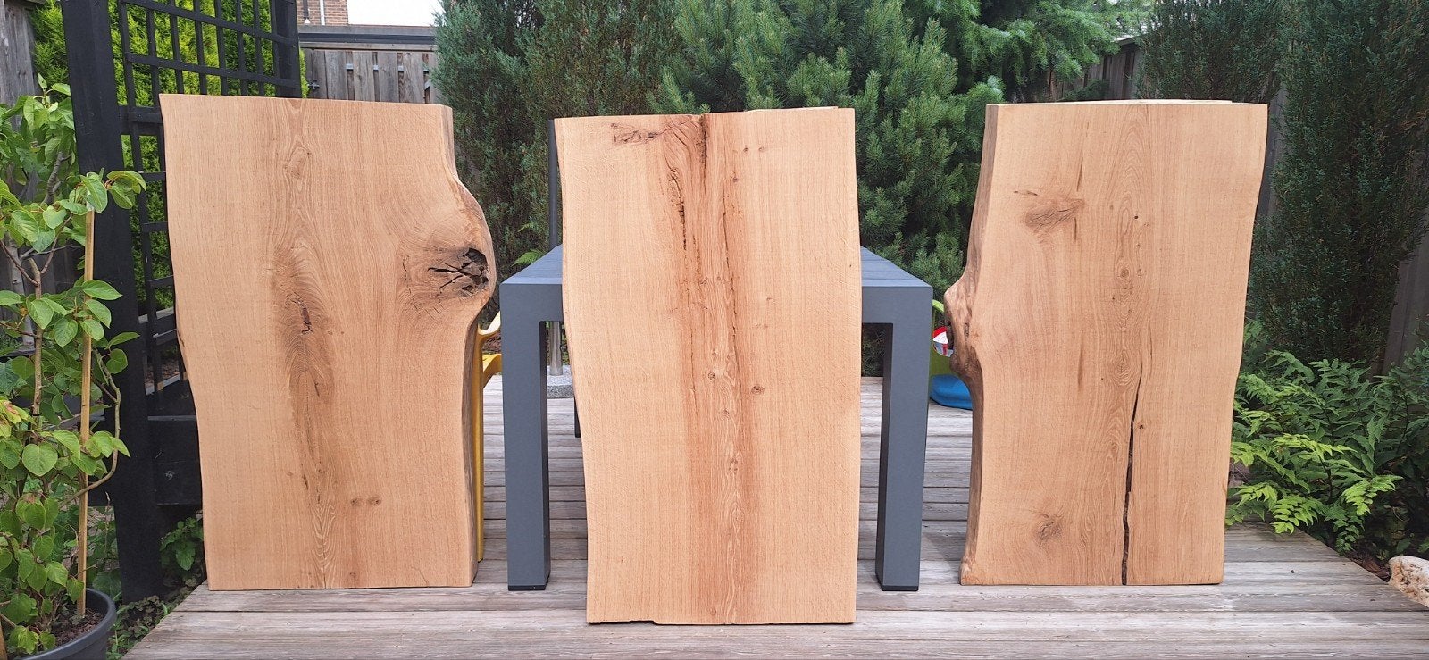 Live edge eiken boomdelen, Doe-het-zelf en Bouw, Hout en Planken, Ophalen, Eiken