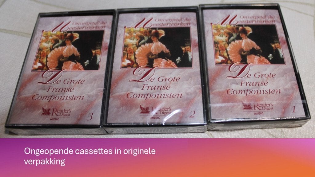 klassieke muziekcassettes (reader's digest) ongeopend, Cd's en Dvd's, 2 t/m 25 bandjes, Klassiek, Ophalen of Verzenden, Origineel