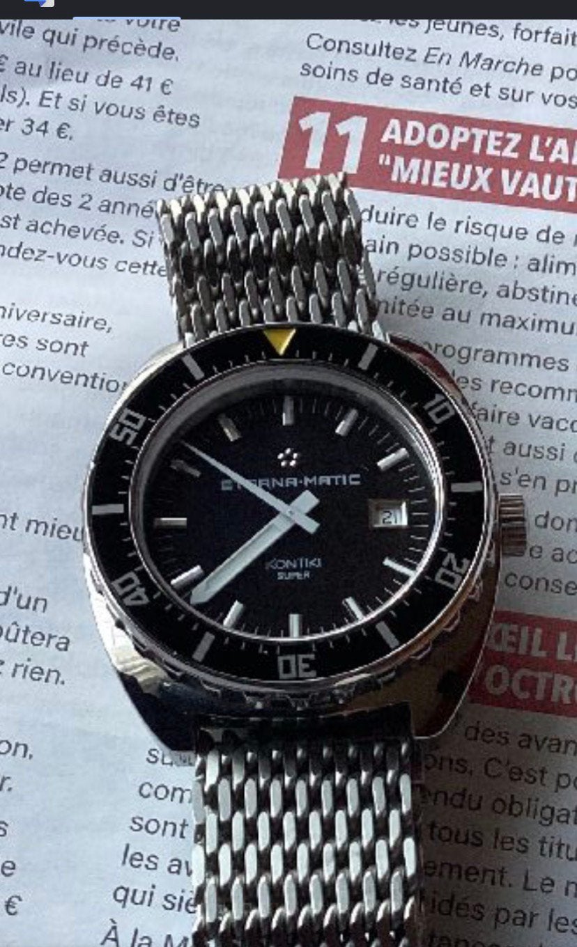 Eternamatic Kontiki Diver -Kit complet-, Bijoux, Sacs & Beauté, Montres | Hommes, Montre-bracelet, Autres marques, Enlèvement ou Envoi
