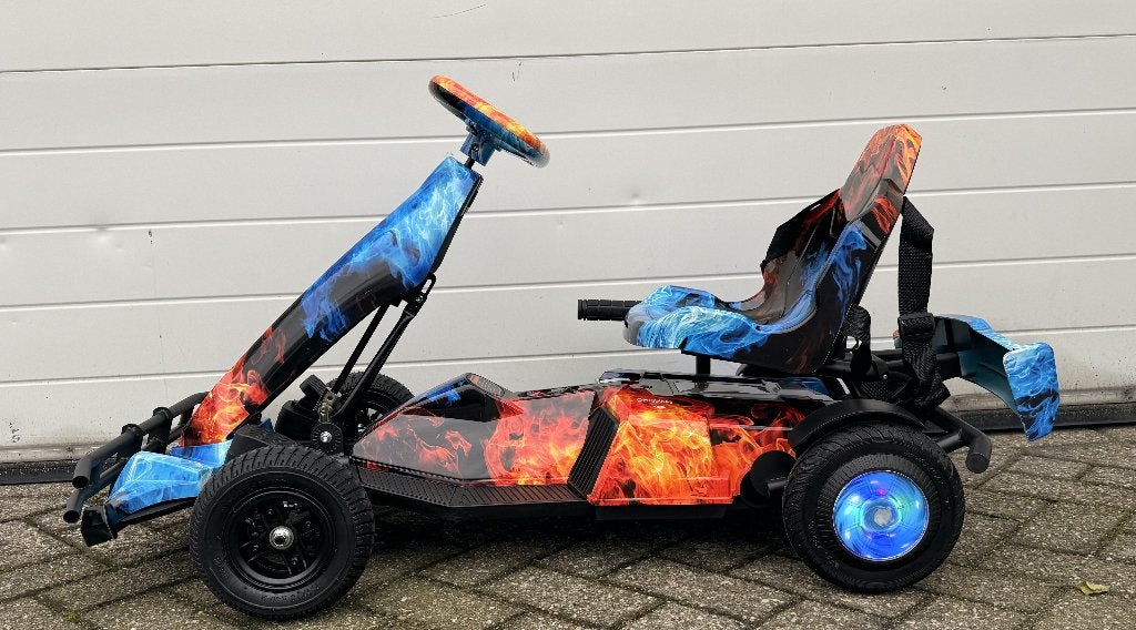 Elektrische skelter met vlammenprint Go kart, Ophalen of Verzenden, Nieuw