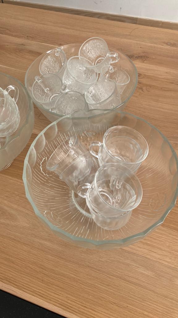 Glazen punchkommen, Huis en Inrichting, Woonaccessoires | Schalen en Manden, Ophalen, Schaal, Rond, Glas