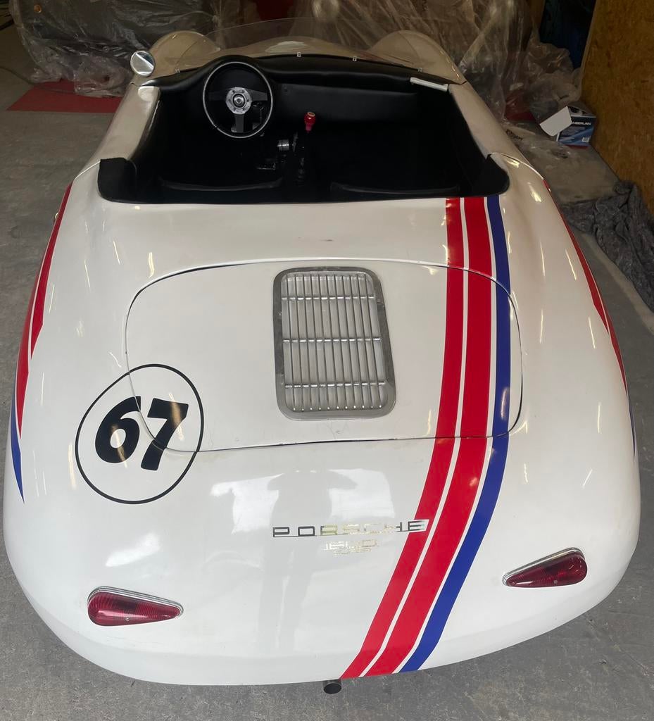 Porsche Apal 356 speedster, Auto's, Zwart, 4 cilinders, Cabriolet, Wit