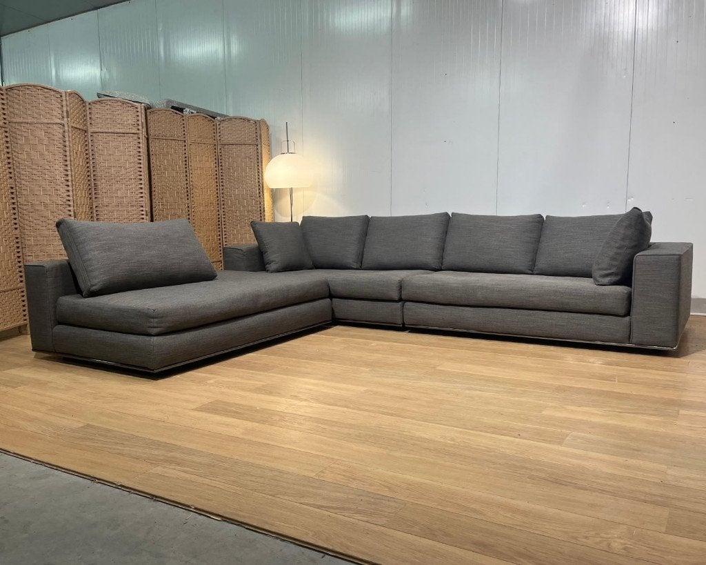 TBE Minotti Hamilton canapé d’angle modulable, 150 cm ou plus, Quatre personnes ou plus, Comme neuf, Tissus