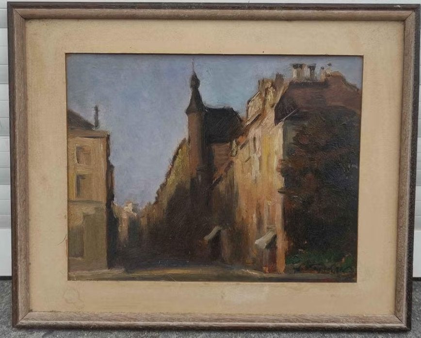 Huile sur carton signe Léonid frechkop, Antiquités & Art, Enlèvement ou Envoi