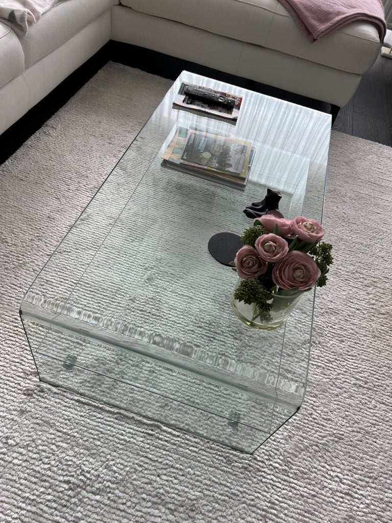 Glazen salontafel, Huis en Inrichting, Ophalen, Modern, Rechthoekig, Glas
