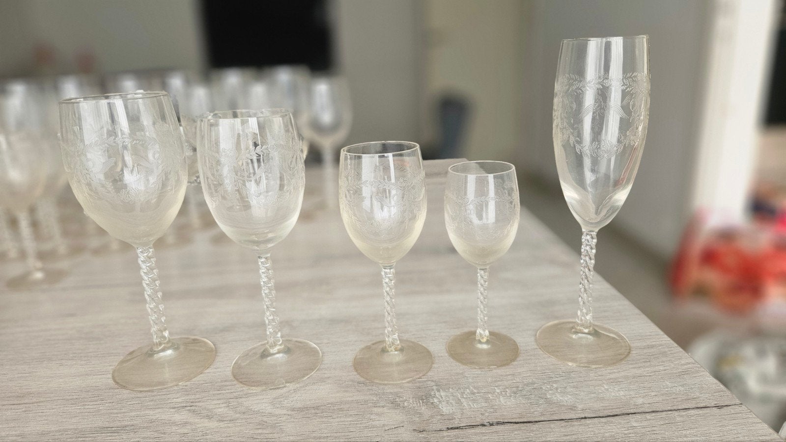 Verres Cristal d'Arques « Fleury Épi » (Flûtes, Vins, Liqueu, Antiquités & Art, Enlèvement