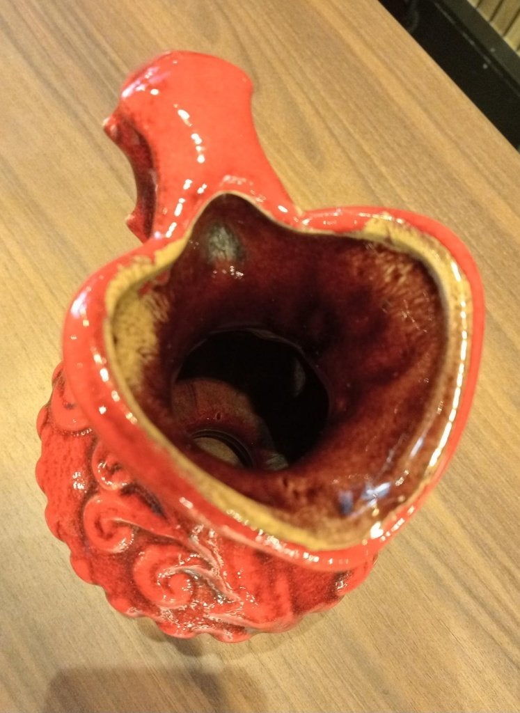 Oranje/rood geglazuurde kruik., Antiek en Kunst, Ophalen of Verzenden