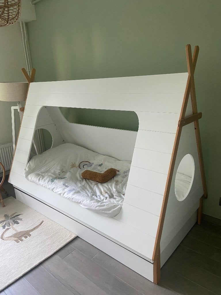 Kinderbed ( eenpersoonsbed), 85 tot 100 cm, Zo goed als nieuw, Minder dan 140 cm, Ophalen