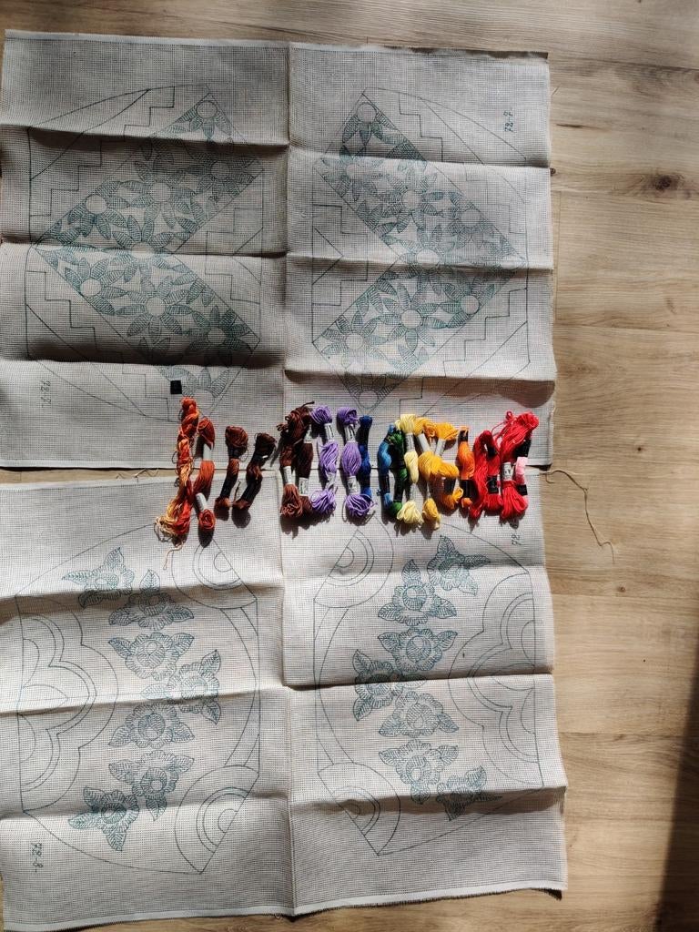 Kit de broderie complet - motif + fil DMC - plusieurs pièces, Enlèvement ou Envoi, Neuf, Broderies à la main, Set à broder