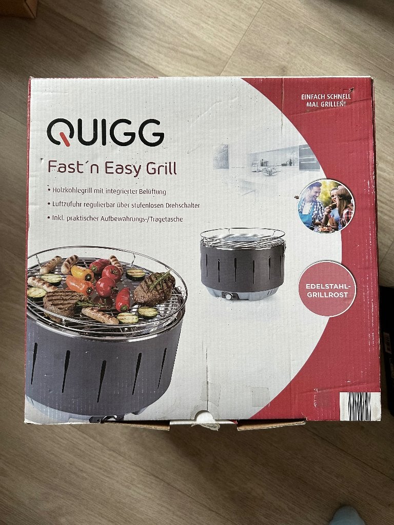Quigg fast ‘n easy grill, Tuin en Terras, Elektrische barbecues, Ophalen, Nieuw, Quigg