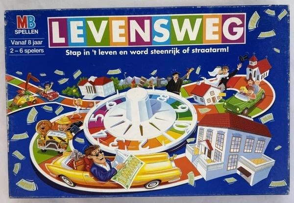MB Levensweg Vintage Bordspel gezelschapsspel 1997 compleet, Hobby en Vrije tijd, Gezelschapsspellen | Bordspellen, Zo goed als nieuw