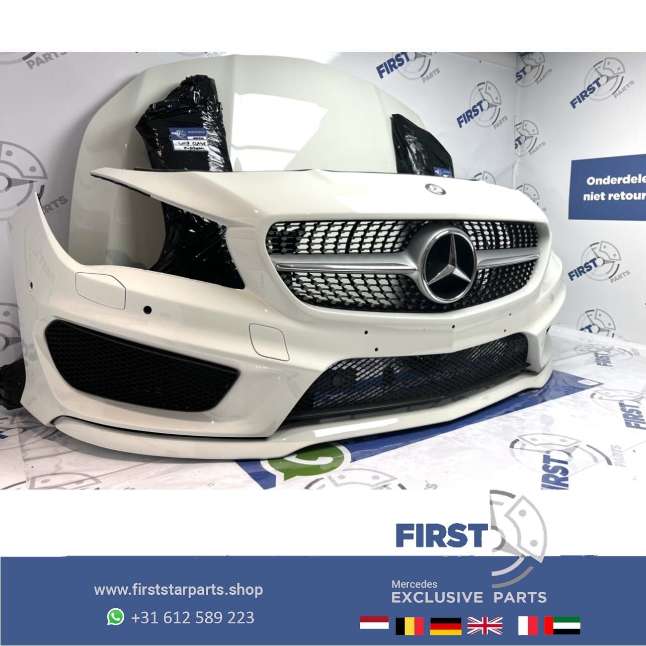 W117 C177 CLA 45 AMG VOORKOP WIT ORIGINEEL Mercedes CLA45 AM, Gebruikt, -, Voor, Ophalen of Verzenden
