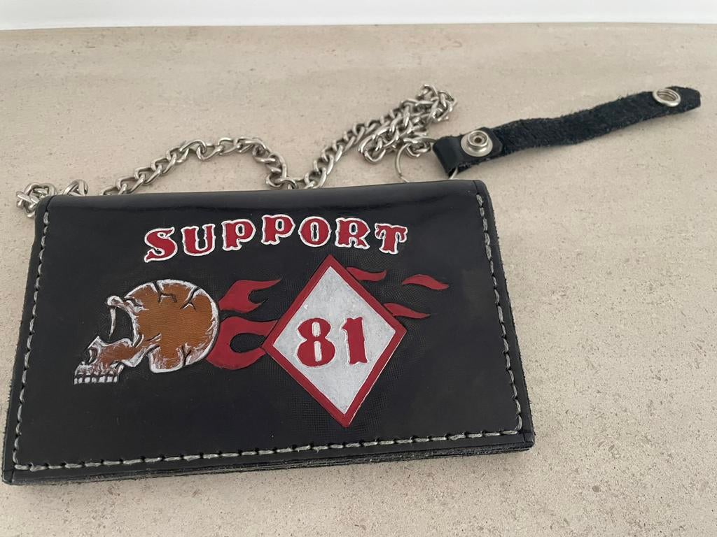 Hells Angels Genk Leren Portemonnee met Ketting, Handtassen en Accessoires, Ophalen of Verzenden, Zo goed als nieuw, Overige merken
