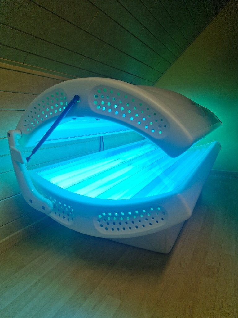 Zonnebank, Enlèvement, Comme neuf, Banc solaire double, 15 lampes ou plus