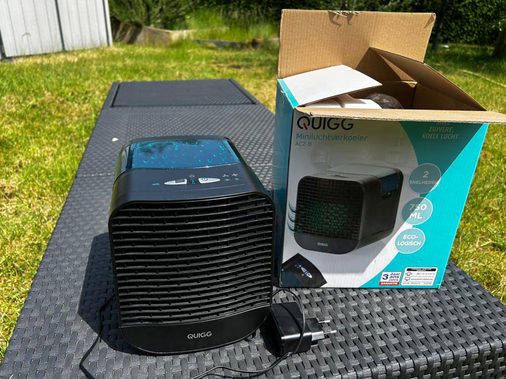 Quigg mini luchtverkoeler - zo goed als nieuw, Elektronische apparatuur, Airco's, Ophalen, Zo goed als nieuw