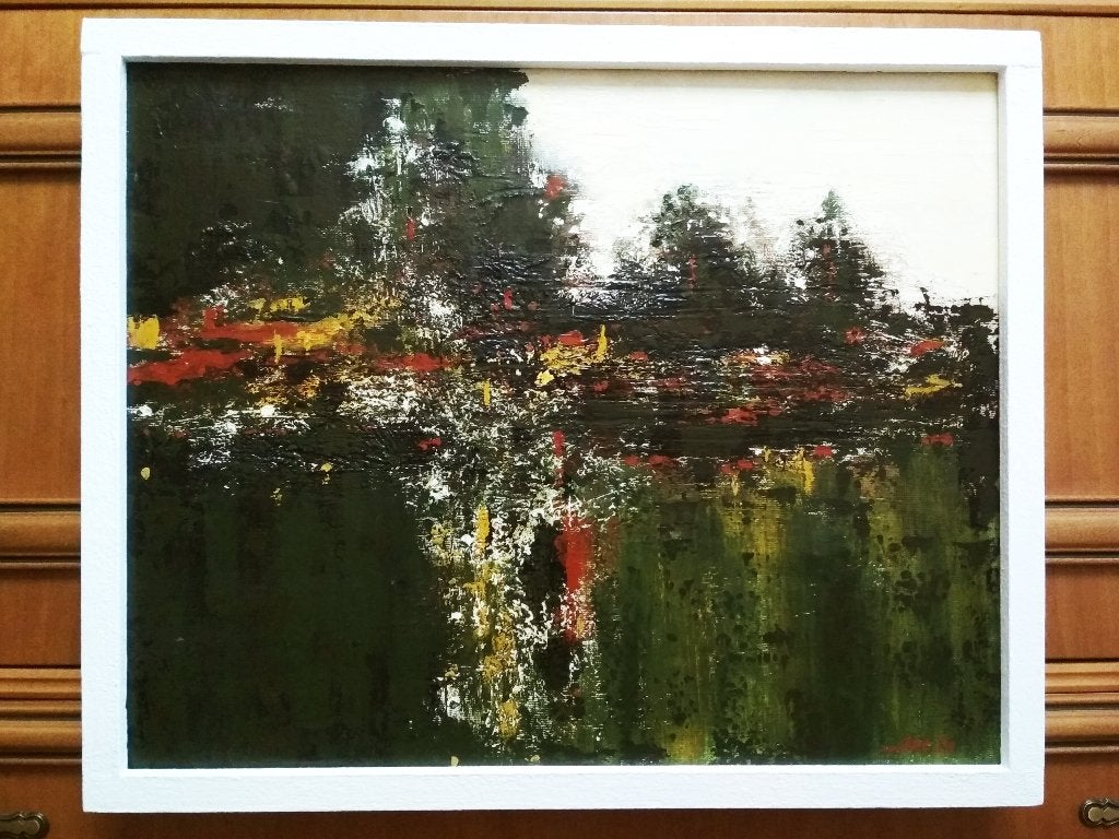 "Abstract landschap. Groen."  Schilderij, Verzenden