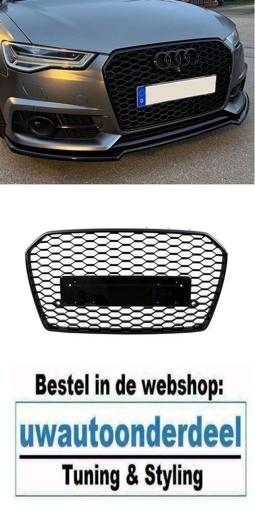 Grill Zonder Embleem Glans Zwart Geschikt Voor Audi A6 C7 4G, Envoi