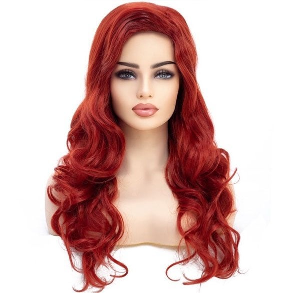 Sexy pruik lang rood haar met slagen, Handtassen en Accessoires, Ophalen of Verzenden, Nieuw