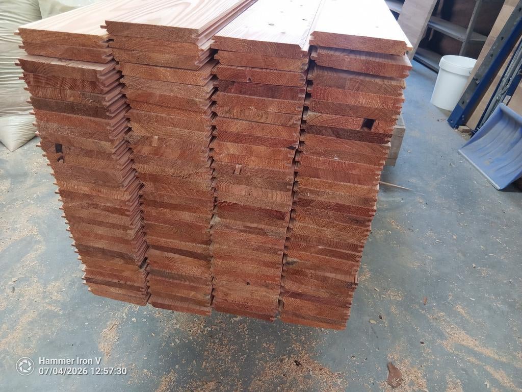 Larix planken tand en groef 3.20m – geschaafd – 47m², Ophalen, Planken