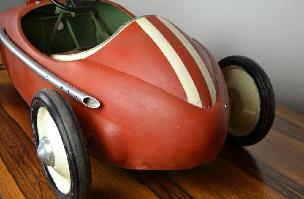 Ferrari Indy MG Pedal Car Uitlaat, Antiek en Kunst, Verzenden
