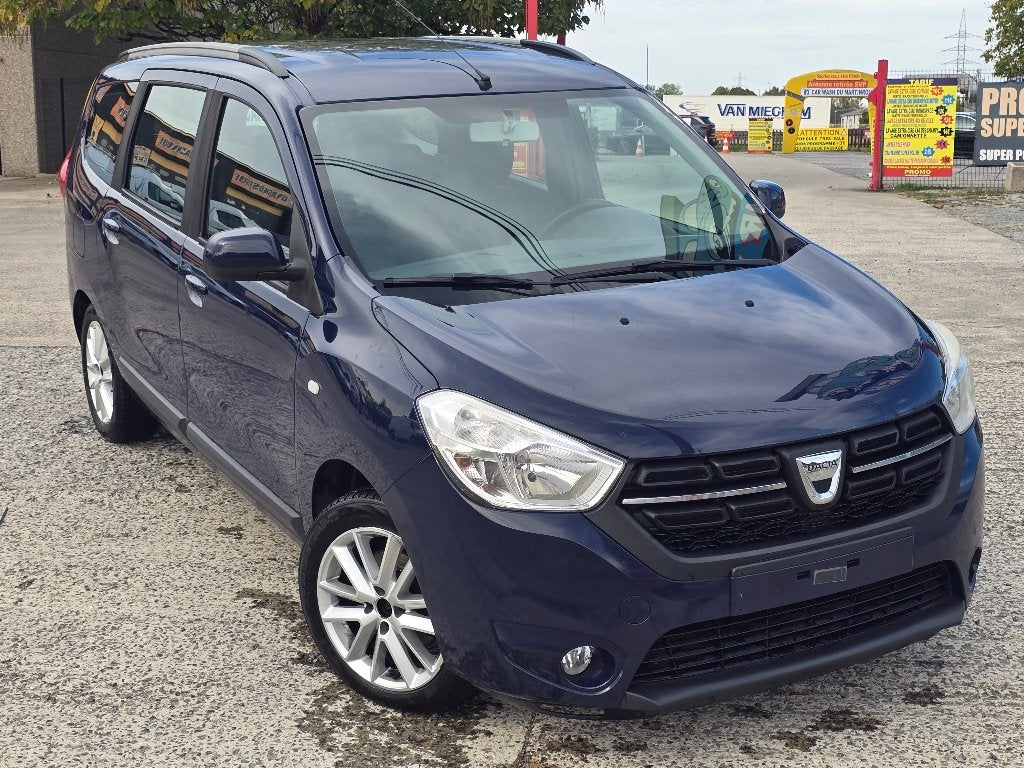 DACIA LODGY 1.2 i AIRCO/7 ZITPLAATSEN/EURO 6B/Export 2017, Auto's, Monovolume, Blauw, Handgeschakeld, 5 deurs