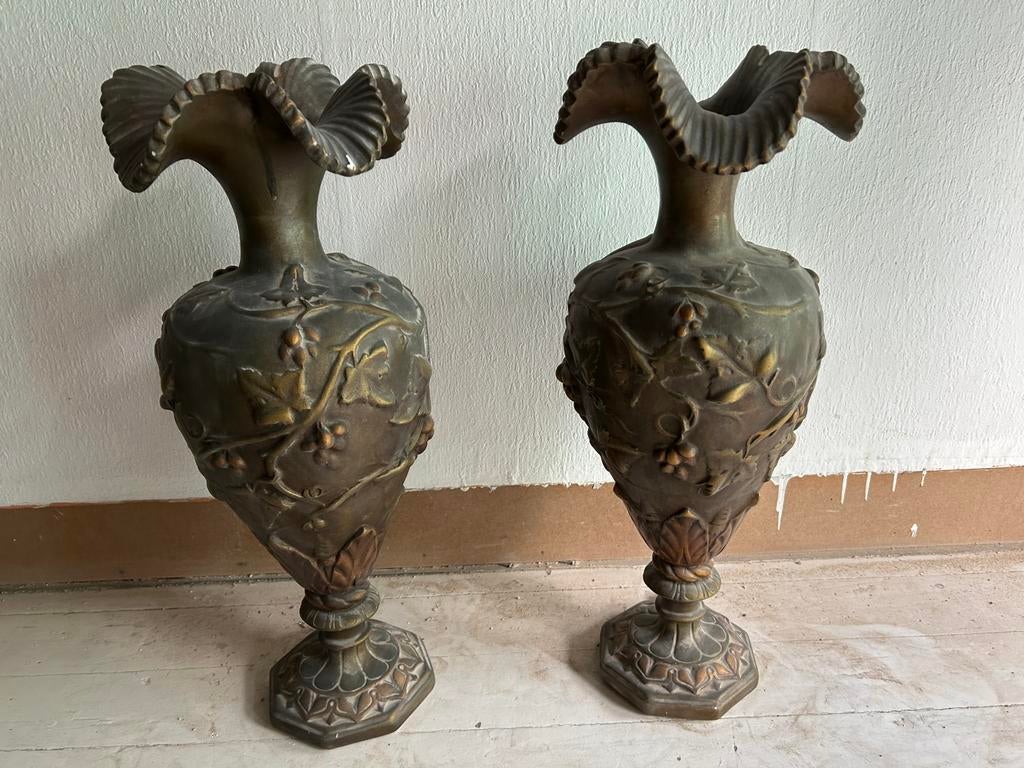 Vases en plâtre art déco, Antiquités & Art, Enlèvement