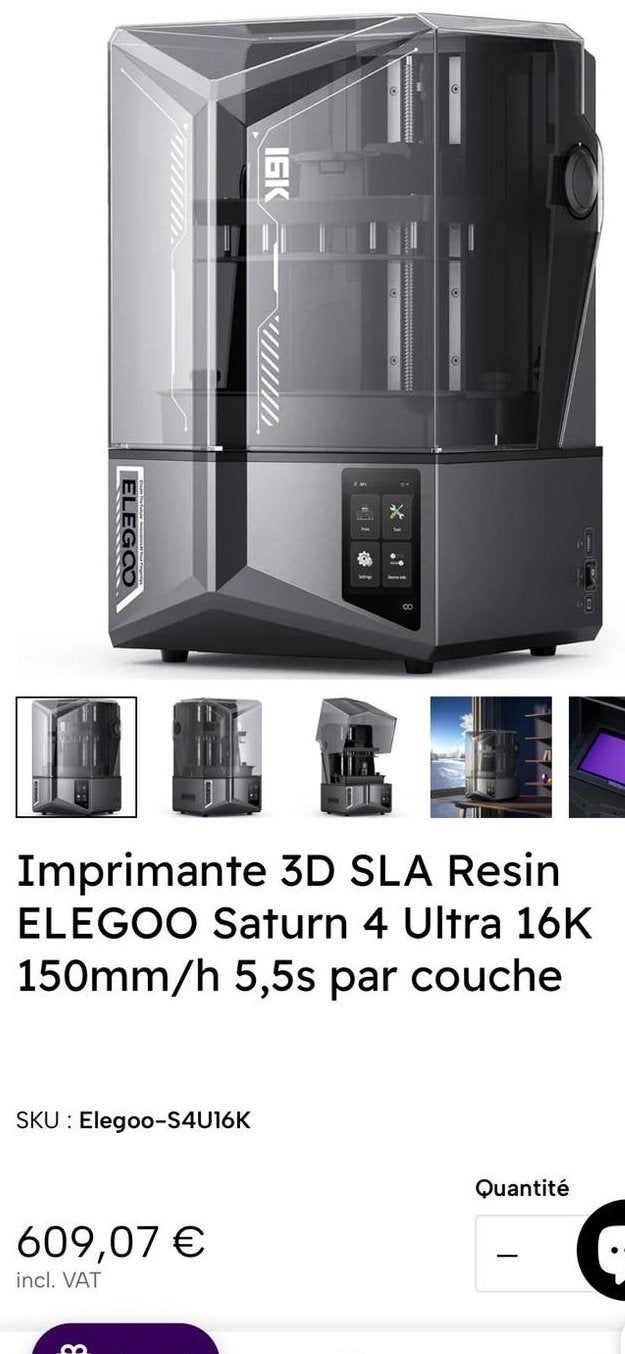 Imprimante 3D SLA Resin ELEGOO Saturn 4 Ultra 16K, Ophalen of Verzenden, Nieuw