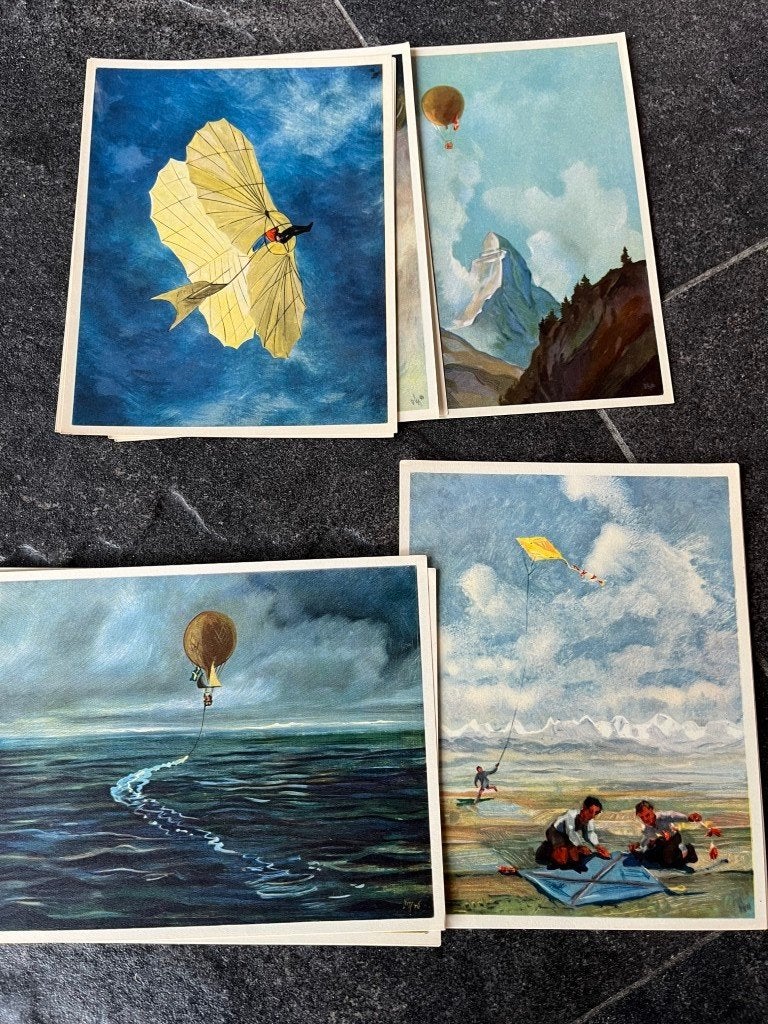 Verovering luchtruim - serie 7 - 8 - 9 - 10 - 60 prenten, Hobby en Vrije tijd, Ophalen of Verzenden