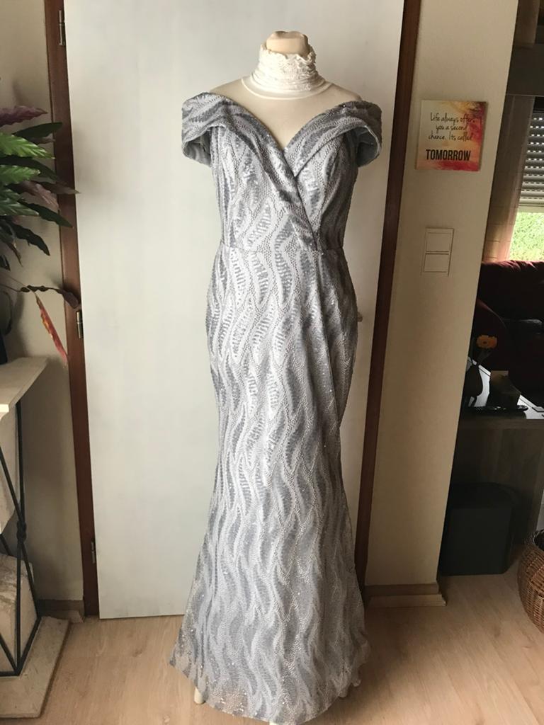 Galakleed, Kleding | Dames, Galajurk, Zo goed als nieuw, Grijs, Ophalen