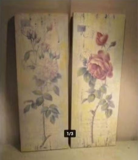 2 Mooie Artprints 'Rozen in Bloei' - 80x29, Ophalen of Verzenden, Zo goed als nieuw, Oorspronkelijke maker