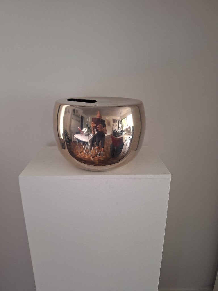 vaas chroom design, Ophalen of Verzenden, Object, Zilver, Metaal