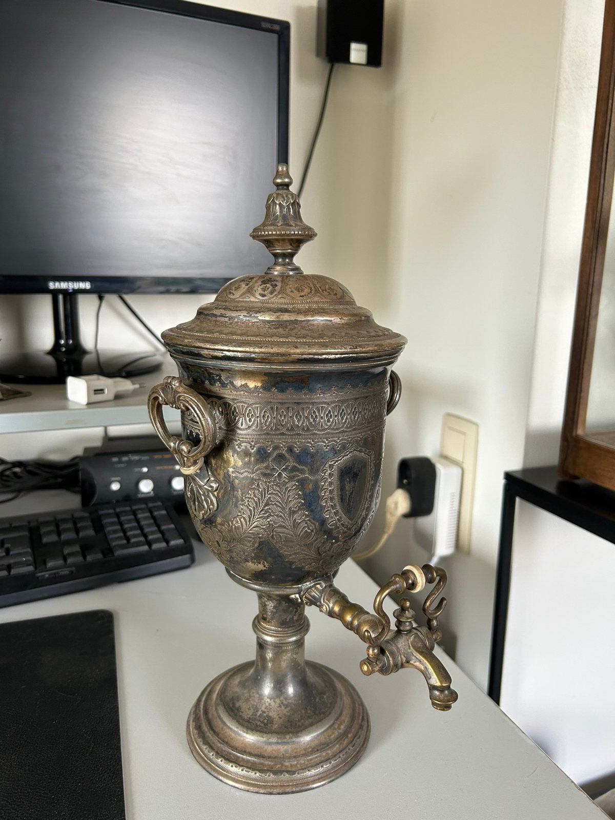Zilveren samovar, Antiek en Kunst, Ophalen of Verzenden