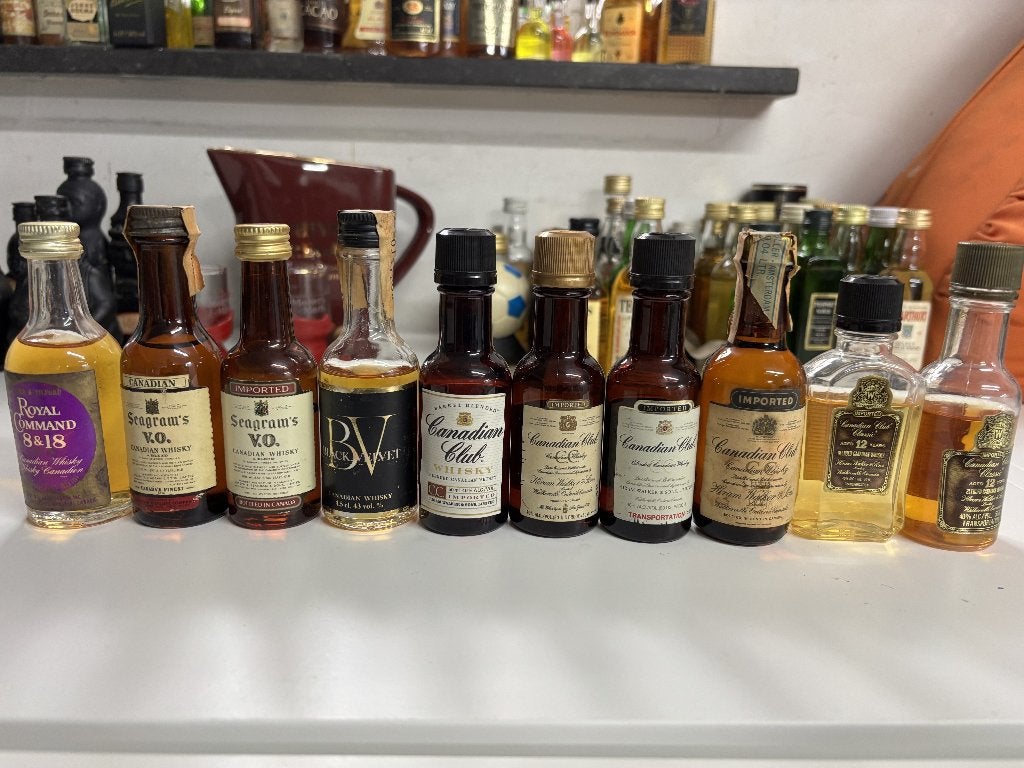 Lot van 10 Vintage Canadian Whisky's, Enlèvement ou Envoi, Utilisé, Autres types