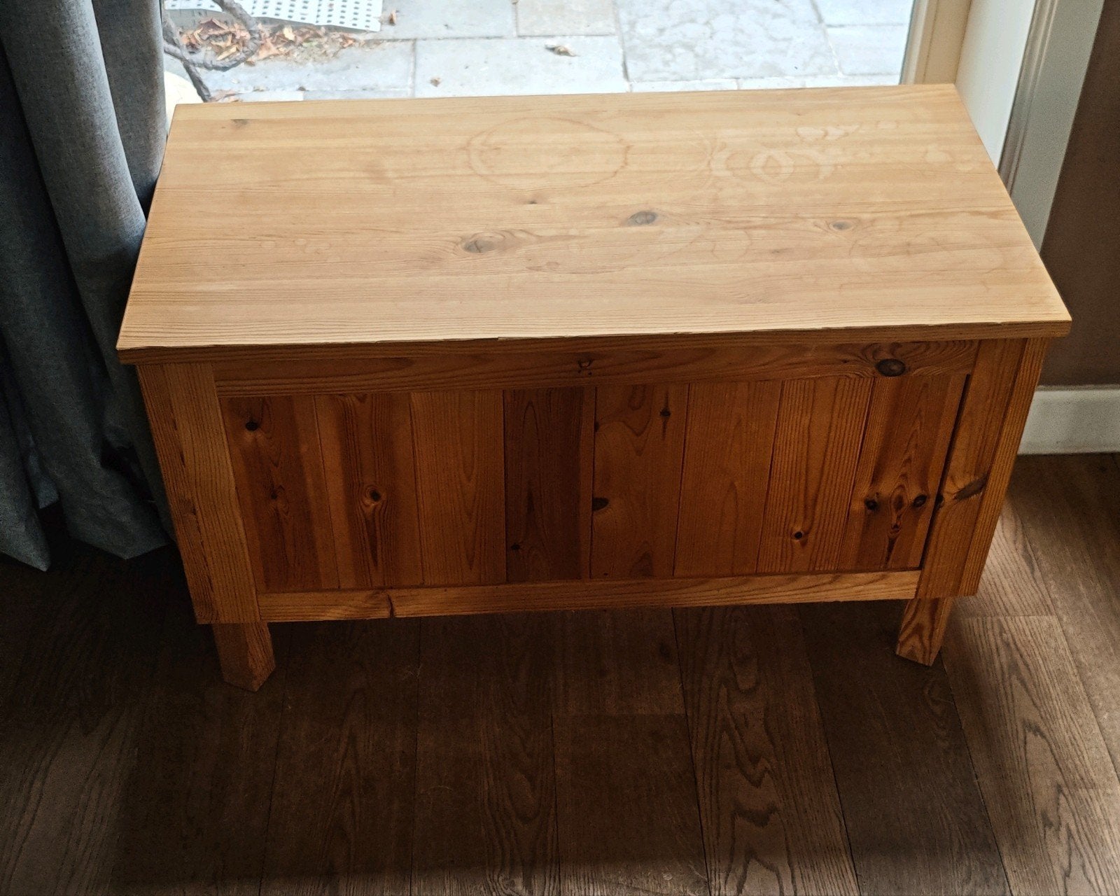 Houten kist/bankje van grenenhout, Ophalen, Minder dan 50 cm, Gebruikt, 50 tot 100 cm