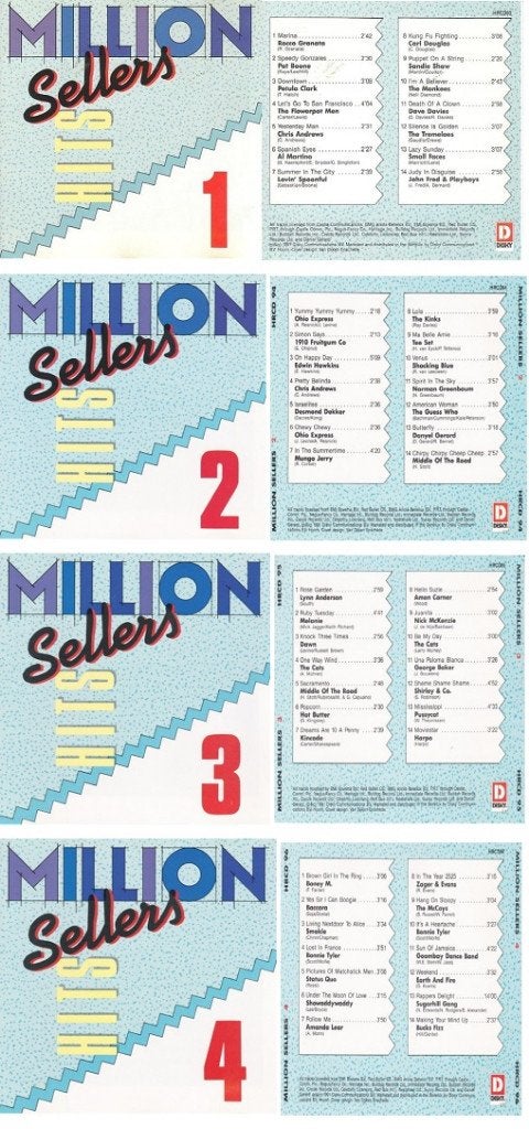 4 x CD Million Sellers HITS (Compilatie) /zie beschrijving!, Enlèvement ou Envoi