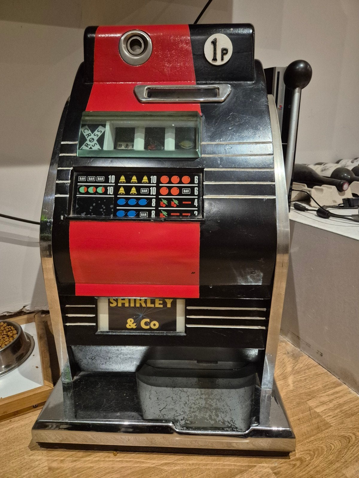 Oude vintage 1p fruitautomaat, Verzamelen, Ophalen, Gebruikt