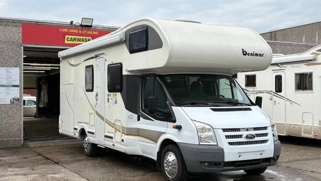 Benimar Sport 345 –Transit 2.2 TDCi 140pk – 2012 – 75.000 km, Caravans en Kamperen, Alkoof, Ringverwarming, Ford, Fietsendrager