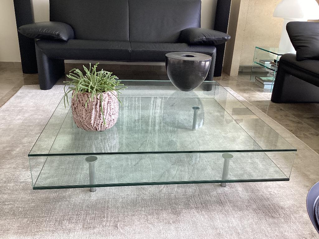 Salontafel glas, Moins de 50 cm, Design, Comme neuf, Verre
