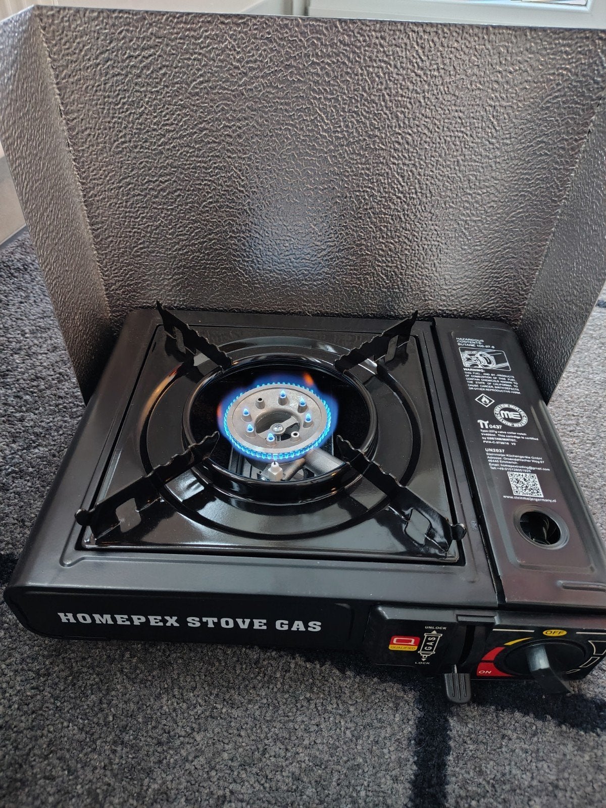 Kampeer vuurtje homepex stove gas, Caravans en Kamperen, Ophalen