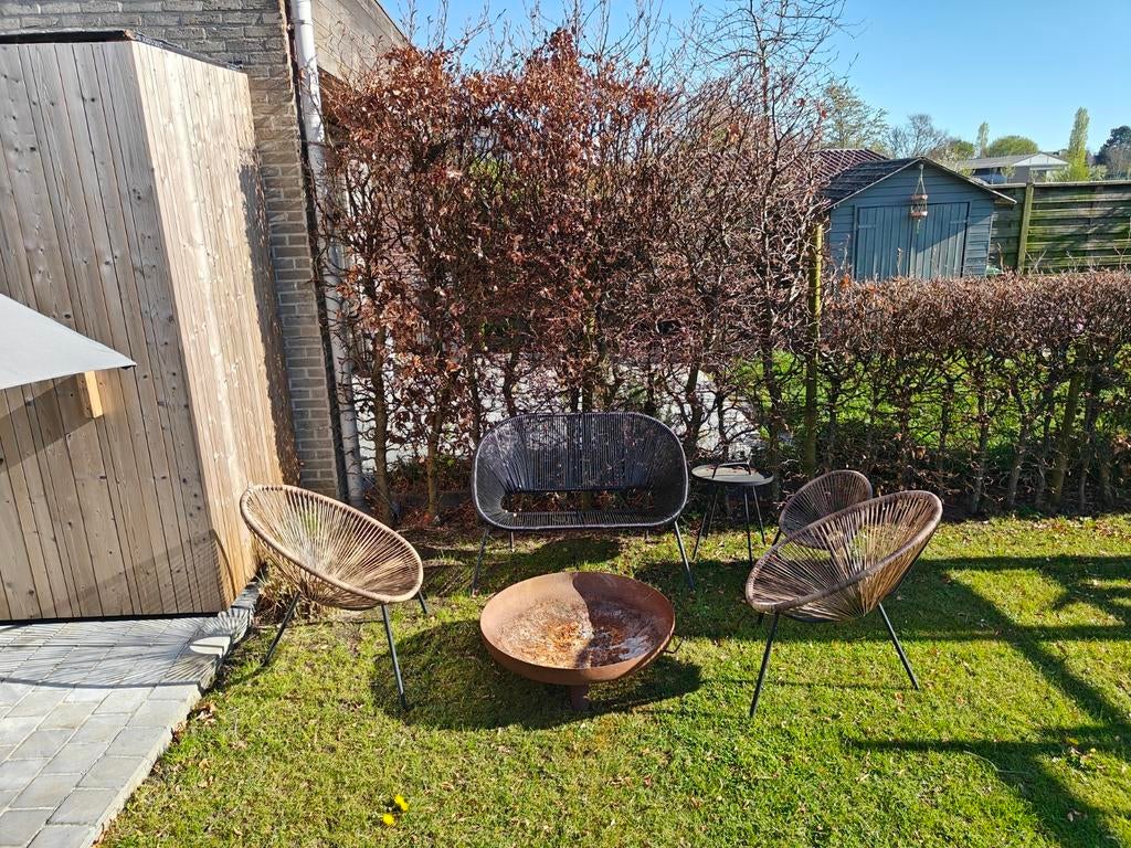 Tuinset Casa met vuurschaal, Ophalen, Stoel, Tuinset
