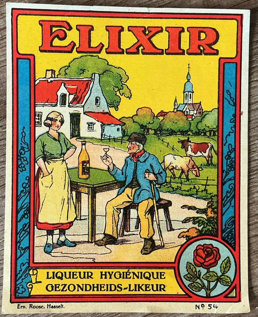 Oud ELIXIR etiket, Verzamelen, Merken en Reclamevoorwerpen, Ophalen of Verzenden, Zo goed als nieuw, Overige typen