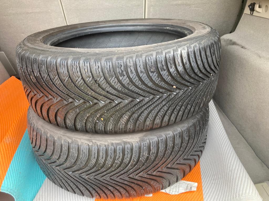 Michelin Alpin 5 215/50 R17 - 2 pneus d'hiver - profil 4 mm, Véhicule de tourisme, Enlèvement, Utilisé, Pneus hiver
