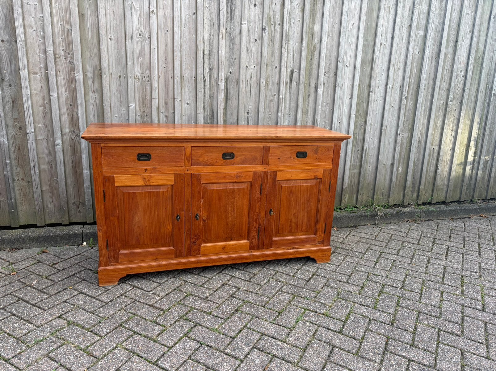 Tv meubel/dressoir teak een mooie strakke rakker wil werk, Teck, Enlèvement ou Envoi, Moins de 100 cm, 150 à 200 cm