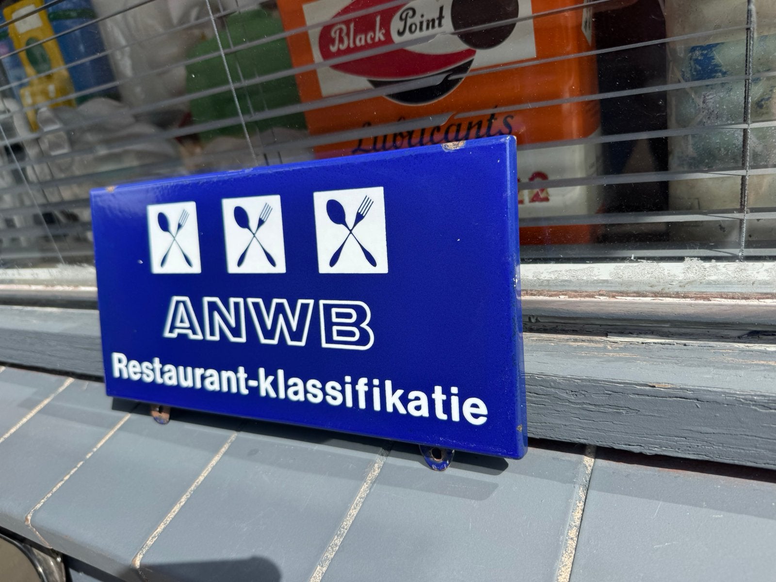 Panneau publicitaire en émail ANWB, Antiquités & Art, Antiquités | Email, Enlèvement ou Envoi