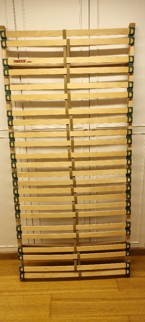 Lattenbodem 1 persoons bed 90cm op 200cm, 90 cm, Beige, Une personne, Enlèvement
